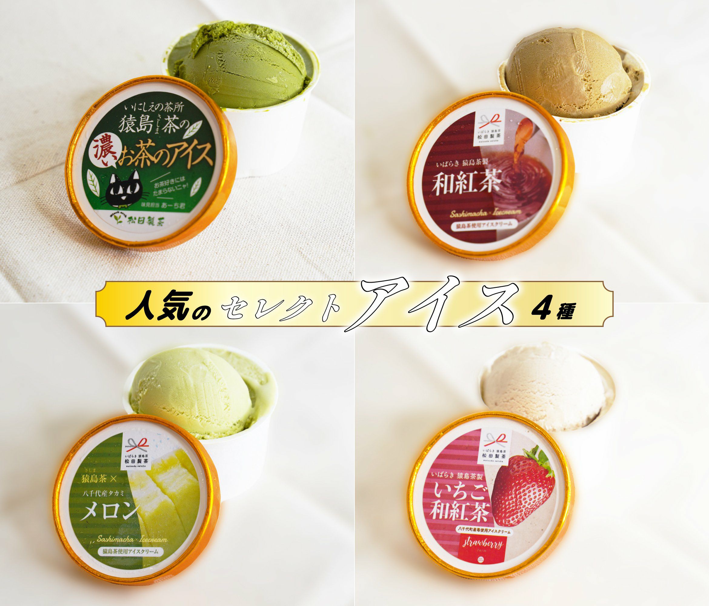 人気のセレクトアイス4種×2個 合計8個 | いばらき県産品お取り寄せサイト